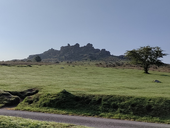View from car park up to Hound Tor