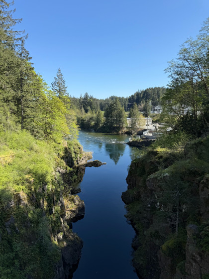 Vue lors de la traversée du premier pont