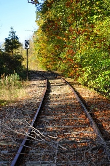 Voie de chemin de fer désafectée