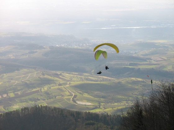 vol de parapentes  autour du sommet du Hochblauen