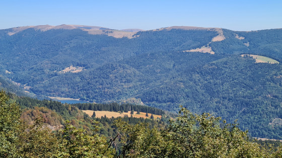 Vue dans la vallée et sur le lac de Kruth-Wildenstein.