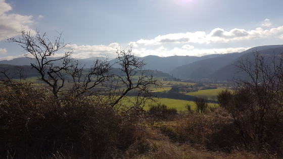Vue de Camarès en redescendant