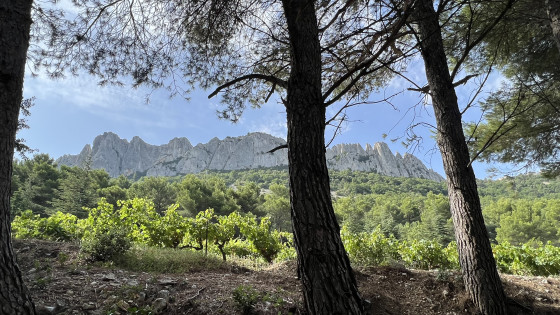 Vue de la fin de rando sur les Dentelles