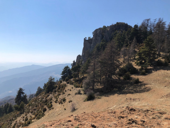 Vue de Roche Castel depuis la ligne de crête
