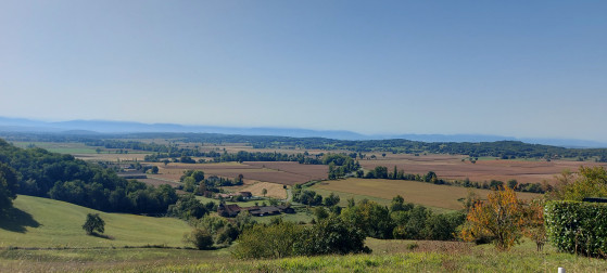 Vue depuis le point de départ, Cazaux-Villecomtal