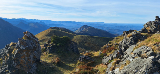 Vue depuis le sommet vers l'Ouest