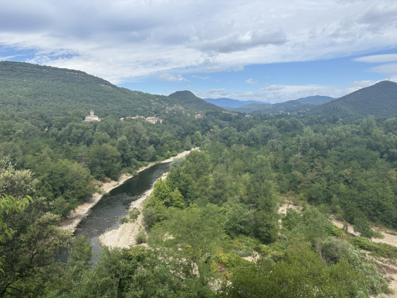 Vue sur la C&egrave;ze et Robiac (Le poujol bas)