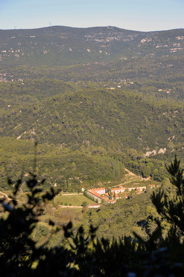 Vue sur la Chartreuse de Notre-Dame de Montrieux