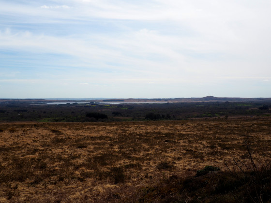 Vue sur la lande et sur le lac de Brennilis
