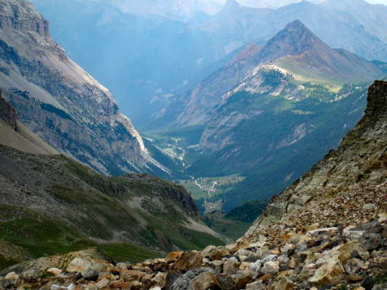 Vue sur la Vallée Etroite et l\'Italie
