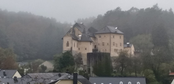 Vue sur le château et le village de Bourglinster