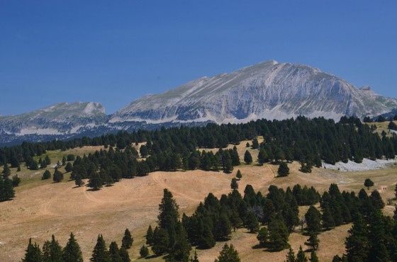 Vue sur le grand Veymont depuis le chemin aller