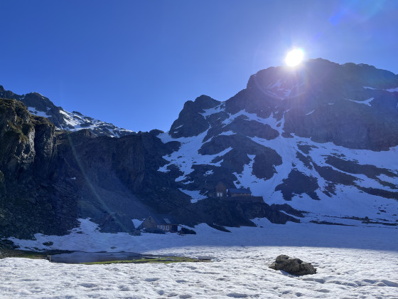 vue sur le refuge de la PRA au 