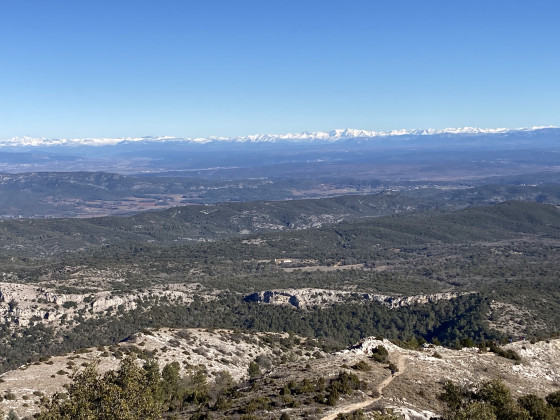 Vue sur les Alpes enneigées