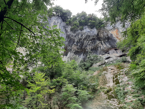 Zoom sur le haut de la cascade