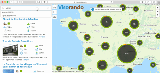Recherche de randonnée Recherche de randonnée