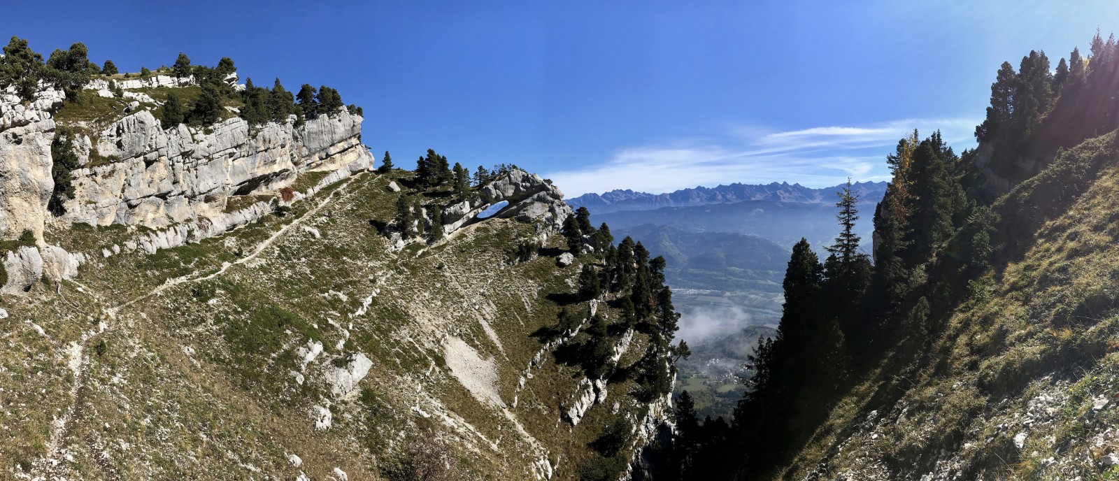 Panorama de la combe de l'Arche Double