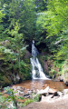 Chorsin waterfall and tall grass Cascade de Chorsin et hautes chaumes