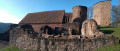 Der Felsen "Rocher du Petit Moulin" und das Schloss Lutzelbourg