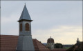 Clocheton de la mairie-école et clocher du temple