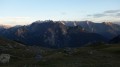 Coucher de soleil sur le Queyras, au centre gauche la Pointe de la Saume et la Font Sancte