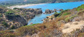 Crique et vue sur la plage de l'Ostriconi