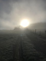 Départ de Charmoille dans la brume et le givre