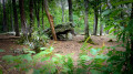 Manoirs et dolmen à partir du prieuré de Sainte-Gauburge