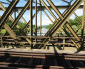 Fachwerk-Eisenbahnbrücke