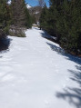 il y a encore beaucoup de neige en cet fin Avril sur la fin de la montée de la tête de Méric