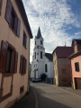 L'&Eacute;glise Saint-Michel de Schweighouse depuis la Route de Soultzmatt
