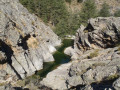 La grande vasque profonde et froide au virage à 90° du Golo