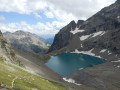 Lac de l'Eychauda vu depuis le col des Grangettes Lac de l'Eychauda vu depuis le col des Grangettes