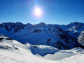 Lac sans nom (2100 m) en montant au Pic de Barbe en hiver