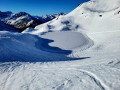 Lac sans nom (2100 m) en montant au Pic de Barbe en hiver