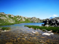 Les lacs Blanchet et du Longet depuis le refuge Agnel Les lacs Blanchet et du Longet depuis le refuge Agnel