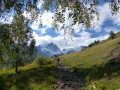 Montée face aux glaciers