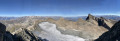 Panorama centré Sud sur la crête Ouest menant à l'Aiguille du Goléon