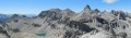 Panorama sur la Mortice, pic des Houerts, et les lacs Vert et Bleu