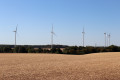 Le parc éolien, le ruisseau du Liennet et la forêt de Bommiers à Vouillon