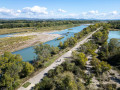photo drone le long de la Durance &agrave; v&eacute;lo