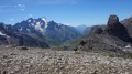 Pic Gaspard, Pavé, Pic Oriental, Doigt de Dieu, Meije, Col du Lautaret et à droite Pic de la Ponsonnière
