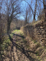 Sentier avec muret en pierres sèches