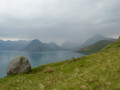 Sgurr na Stri, Marsco and Bla Bhienn South Ridge as the rain approaches