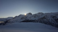 Soleil levant sur le massif de la Meije