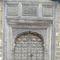 Teak door at St Joseph's Abbey