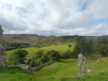 The Drake Stone (centre) and Harbottle Hills from the ruins of the castle.