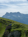 The last slope up Pointe de Bellevue with the Dents du Midi in the background