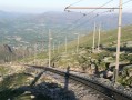 The railway track for the tourist train up the Rhune