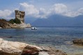 Der Strand von Loto an der Küste entlang ab Saint-Florent